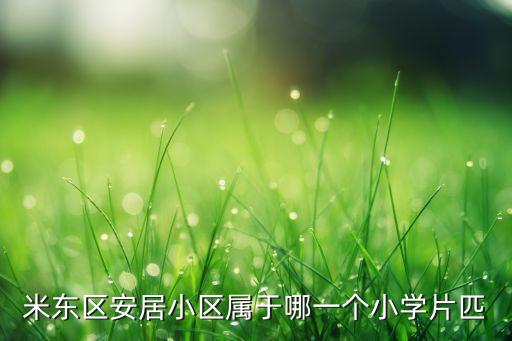 米东区安居小区属于哪一个小学片匹