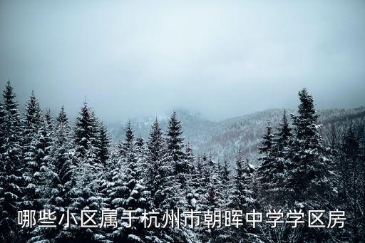 哪些小区属于杭州市朝晖中学学区房