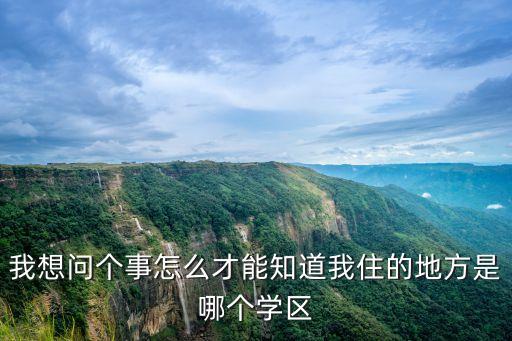 我想问个事怎么才能知道我住的地方是哪个学区
