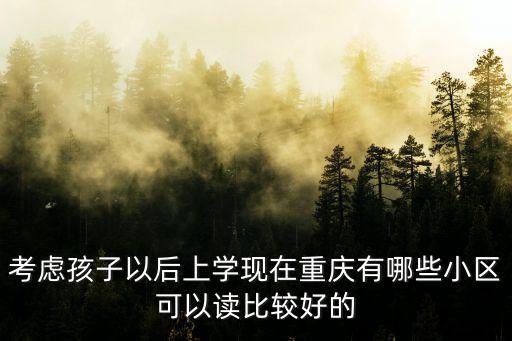 考虑孩子以后上学现在重庆有哪些小区可以读比较好的
