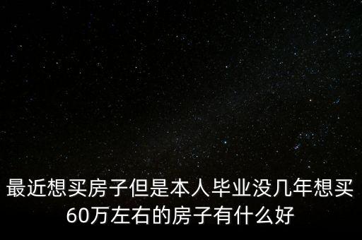 最近想买房子但是本人毕业没几年想买60万左右的房子有什么好