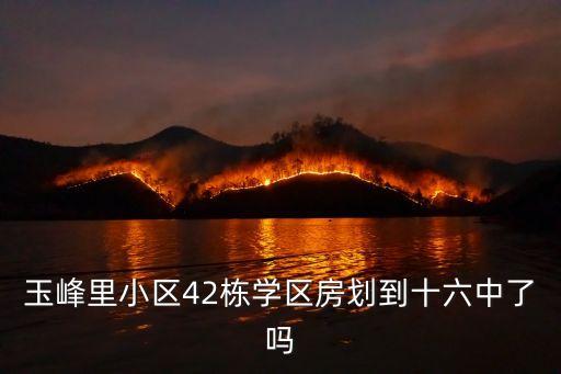 玉峰里小区42栋学区房划到十六中了吗