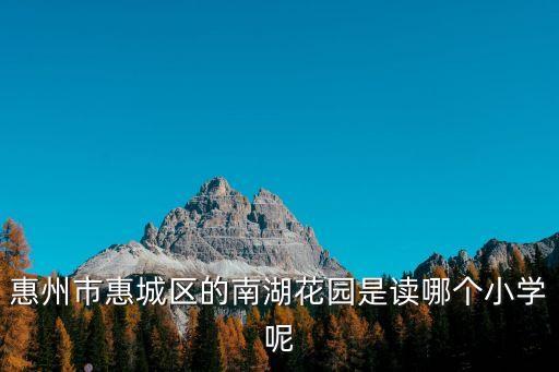 惠州市惠城区的南湖花园是读哪个小学呢