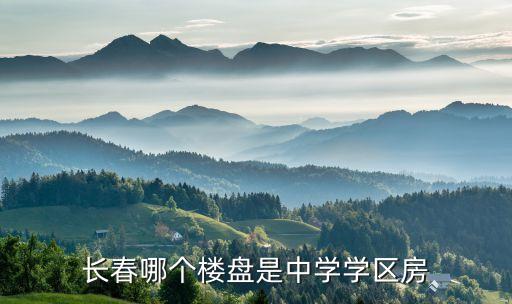 长春哪个楼盘是中学学区房