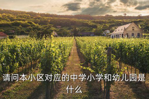 请问本小区对应的中学小学和幼儿园是什么