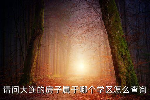 请问大连的房子属于哪个学区怎么查询