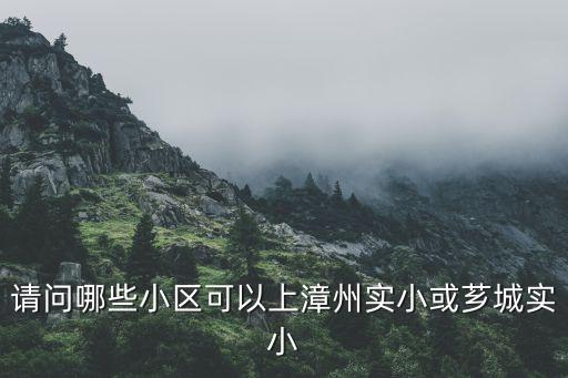 请问哪些小区可以上漳州实小或芗城实小