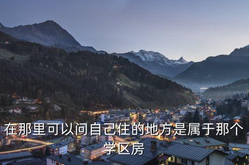 在那里可以问自己住的地方是属于那个学区房