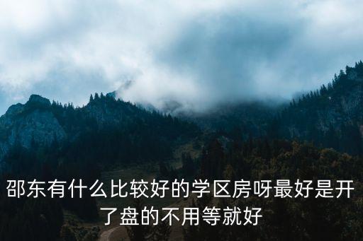 邵东有什么比较好的学区房呀最好是开了盘的不用等就好