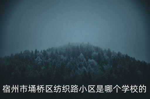 宿州市埇桥区纺织路小区是哪个学校的
