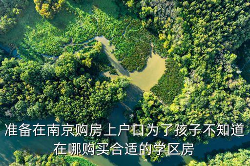 准备在南京购房上户口为了孩子不知道在哪购买合适的学区房
