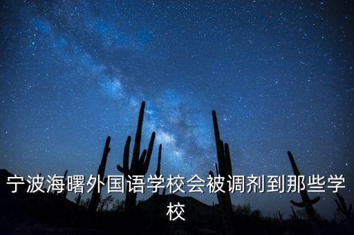 宁波海曙外国语学校会被调剂到那些学校