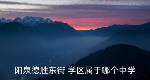 阳泉德胜东街 学区属于哪个中学