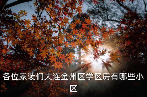 各位家装们大连金州区学区房有哪些小区
