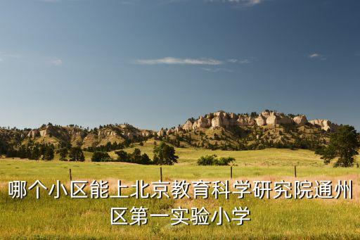 哪个小区能上北京教育科学研究院通州区第一实验小学