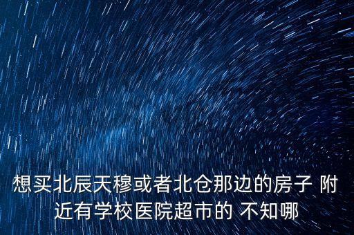 想买北辰天穆或者北仓那边的房子 附近有学校医院超市的 不知哪