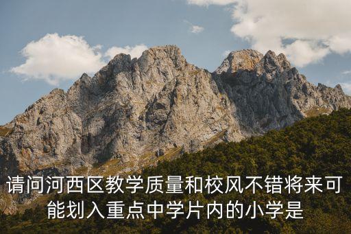 请问河西区教学质量和校风不错将来可能划入重点中学片内的小学是
