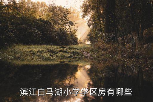 滨江白马湖小学学区房有哪些