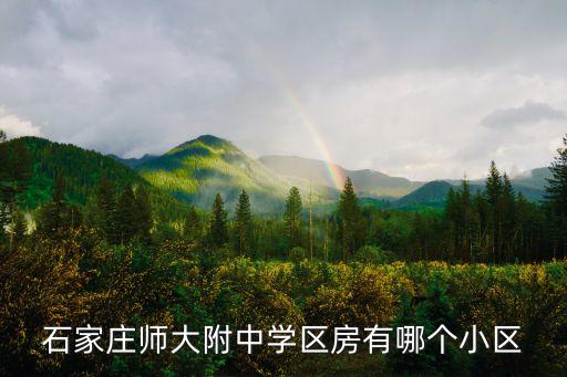 石家庄师大附中学区房有哪个小区