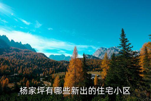 杨家坪有哪些新出的住宅小区