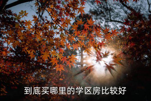 到底买哪里的学区房比较好