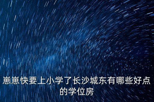 崽崽快要上小学了长沙城东有哪些好点的学位房