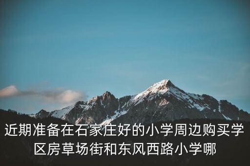近期准备在石家庄好的小学周边购买学区房草场街和东风西路小学哪