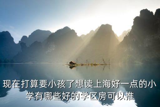 现在打算要小孩了想读上海好一点的小学有哪些好的学区房可以推