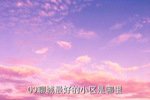 09聊城最好的小区是哪里