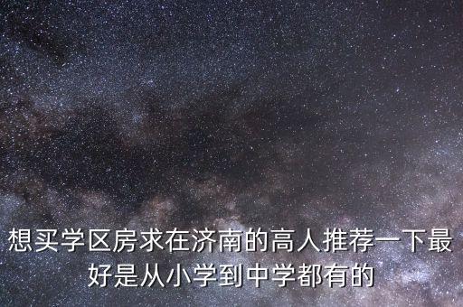 想买学区房求在济南的高人推荐一下最好是从小学到中学都有的