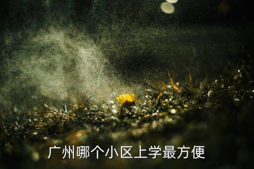 广州哪个小区上学最方便