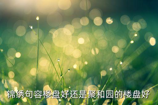 锦绣句容楼盘好还是聚和园的楼盘好