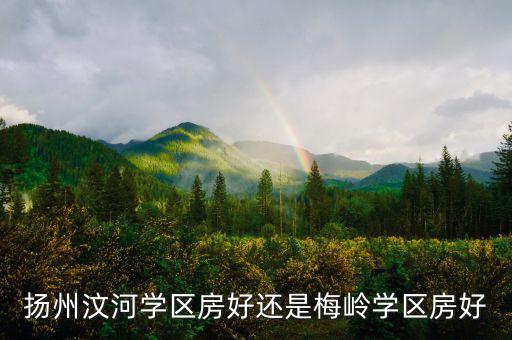 扬州汶河学区房好还是梅岭学区房好