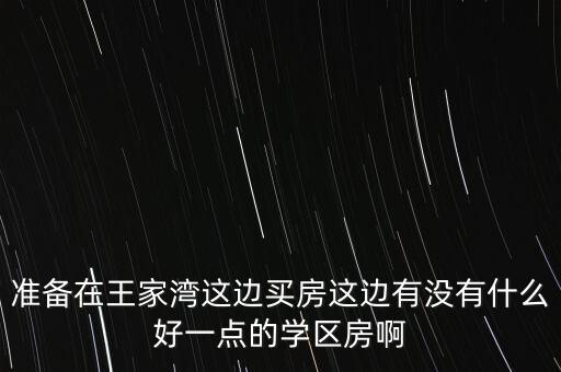 准备在王家湾这边买房这边有没有什么好一点的学区房啊