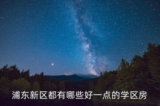 浦东新区都有哪些好一点的学区房