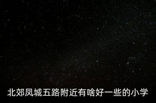北郊凤城五路附近有啥好一些的小学