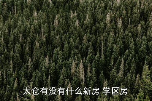 太仓有没有什么新房 学区房