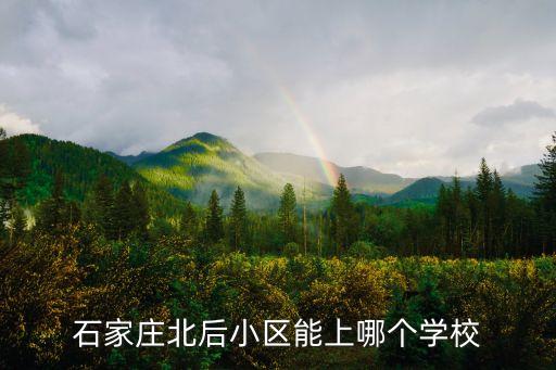 石家庄北后小区能上哪个学校