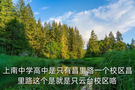 上南中学高中是只有昌里路一个校区昌里路这个是就是只云台校区咯