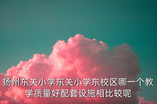 扬州东关区哪个学区房最好，扬州东关小学东关小学东校区哪一个教学质量好配套设施相比较呢