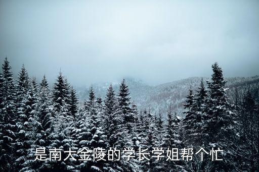 是南大金陵的学长学姐帮个忙