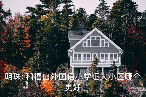 明珠c和福山外国语小学证大小区哪个更好