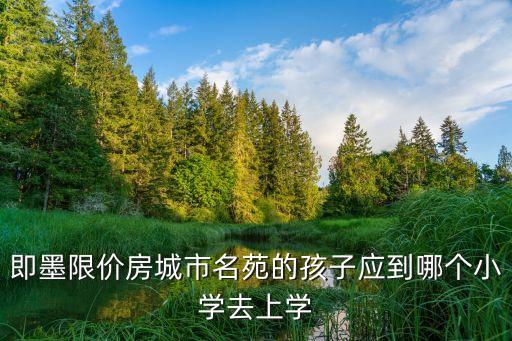 即墨限价房城市名苑的孩子应到哪个小学去上学