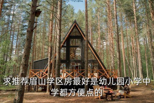 求推荐眉山学区房最好是幼儿园小学中学都方便点的