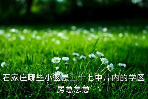 石家庄哪个学校有学区房卖，石家庄哪些小区是二十七中片内的学区房急急急