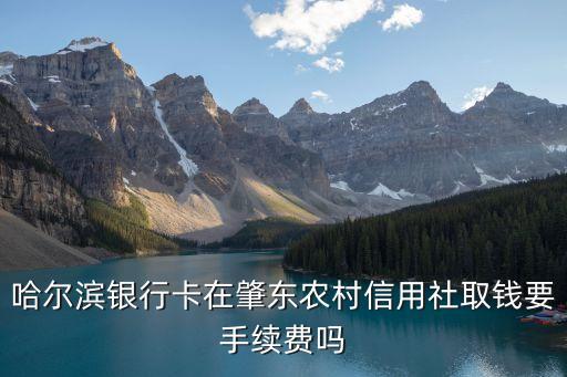 哈尔滨银行卡在肇东农村信用社取钱要手续费吗