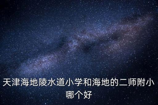 天津海地陵水道小学和海地的二师附小哪个好
