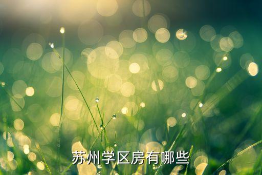 苏州学区房有哪些