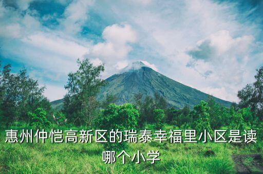 幸福里高新区学区房有哪些，惠州仲恺高新区的瑞泰幸福里小区是读哪个小学