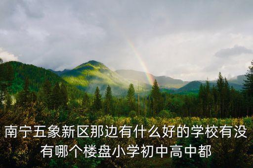 南宁五象新区那边有什么好的学校有没有哪个楼盘小学初中高中都